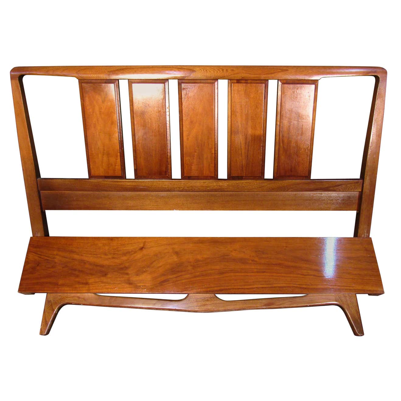Vintage Walnut Headboard/Baseboard For Sale at 1stDibs
