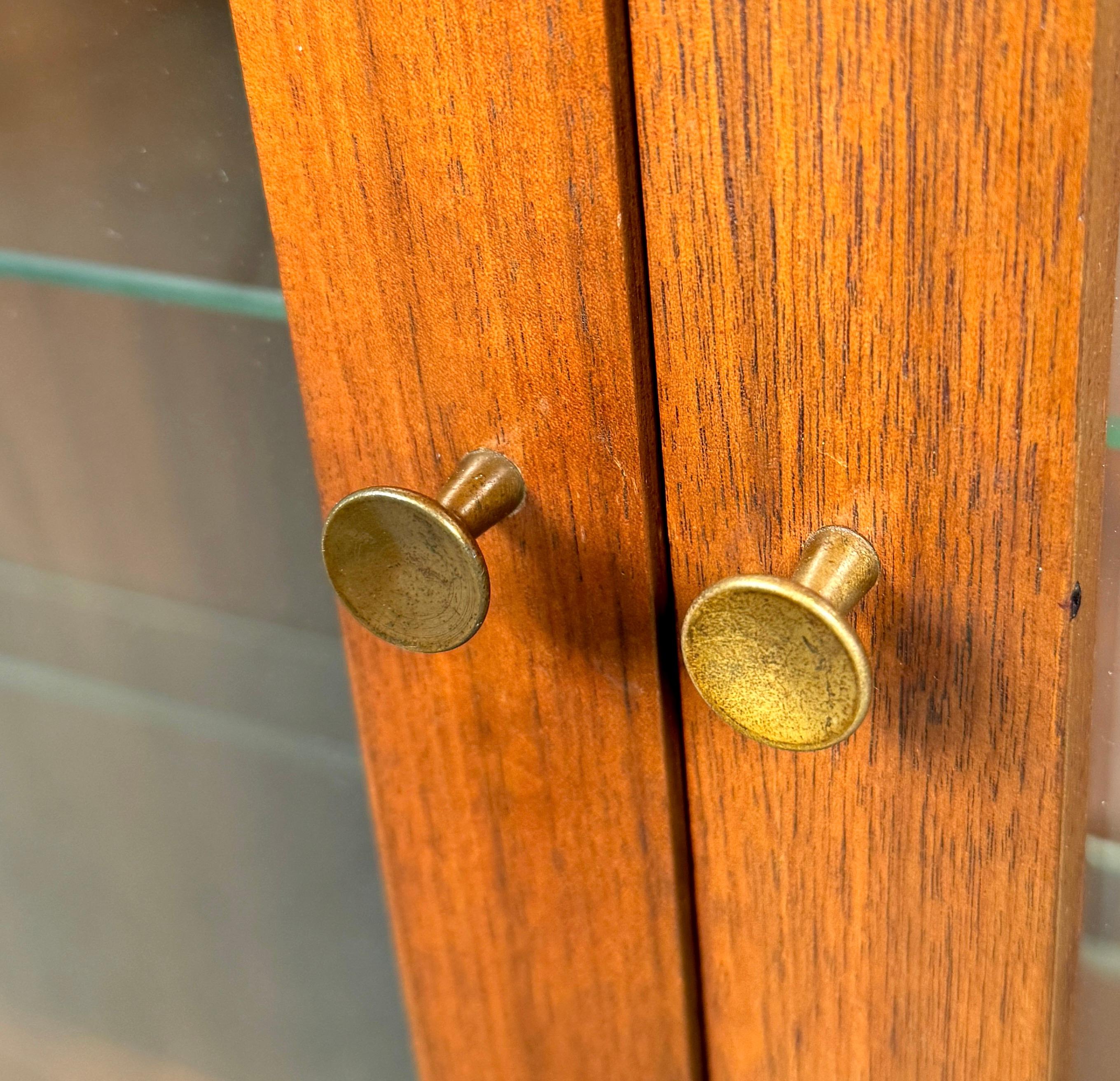 Wood Vintage Walnut Hutch Top Cabinet For Sale