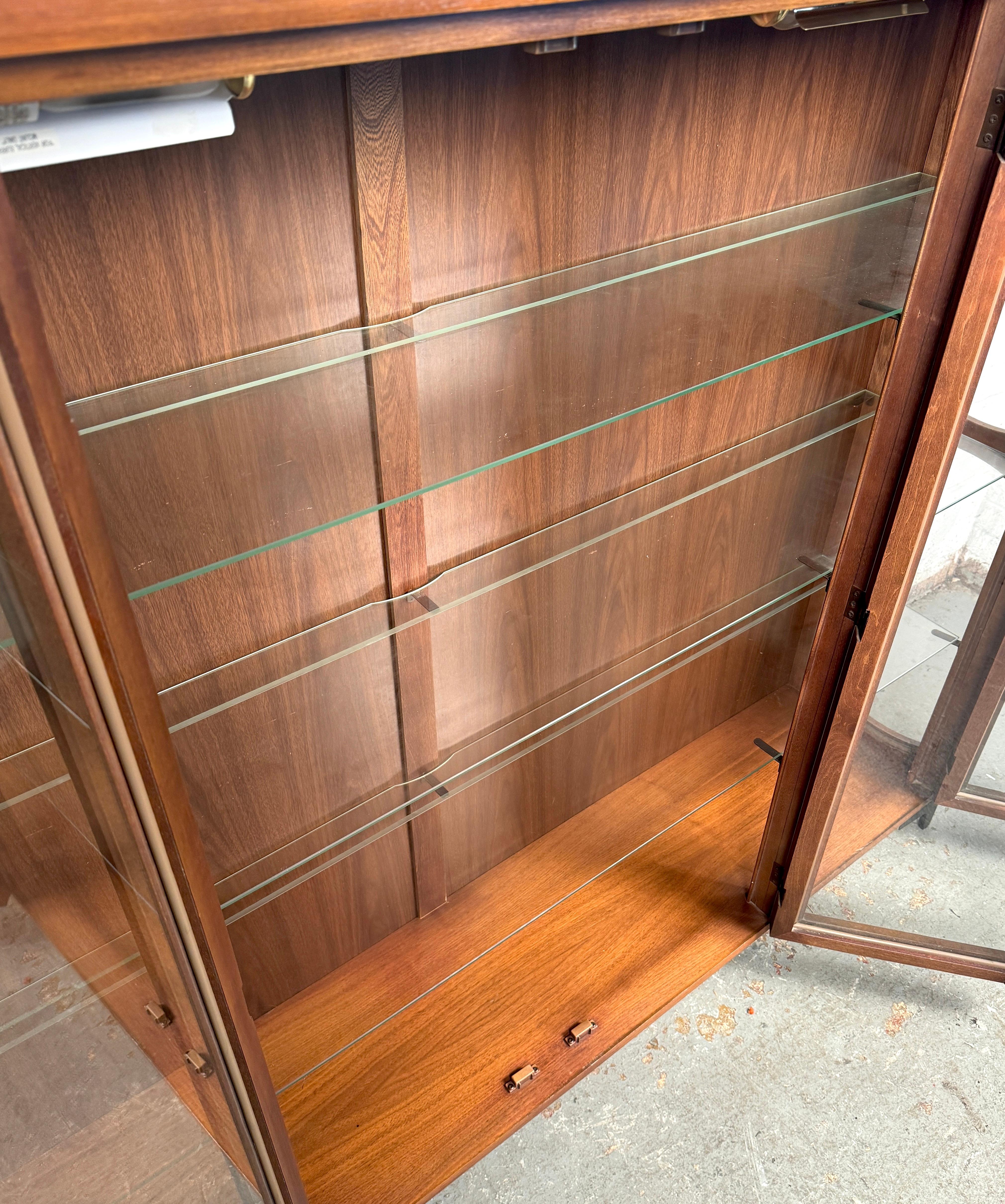 Vintage Walnut Hutch Top Cabinet For Sale 2