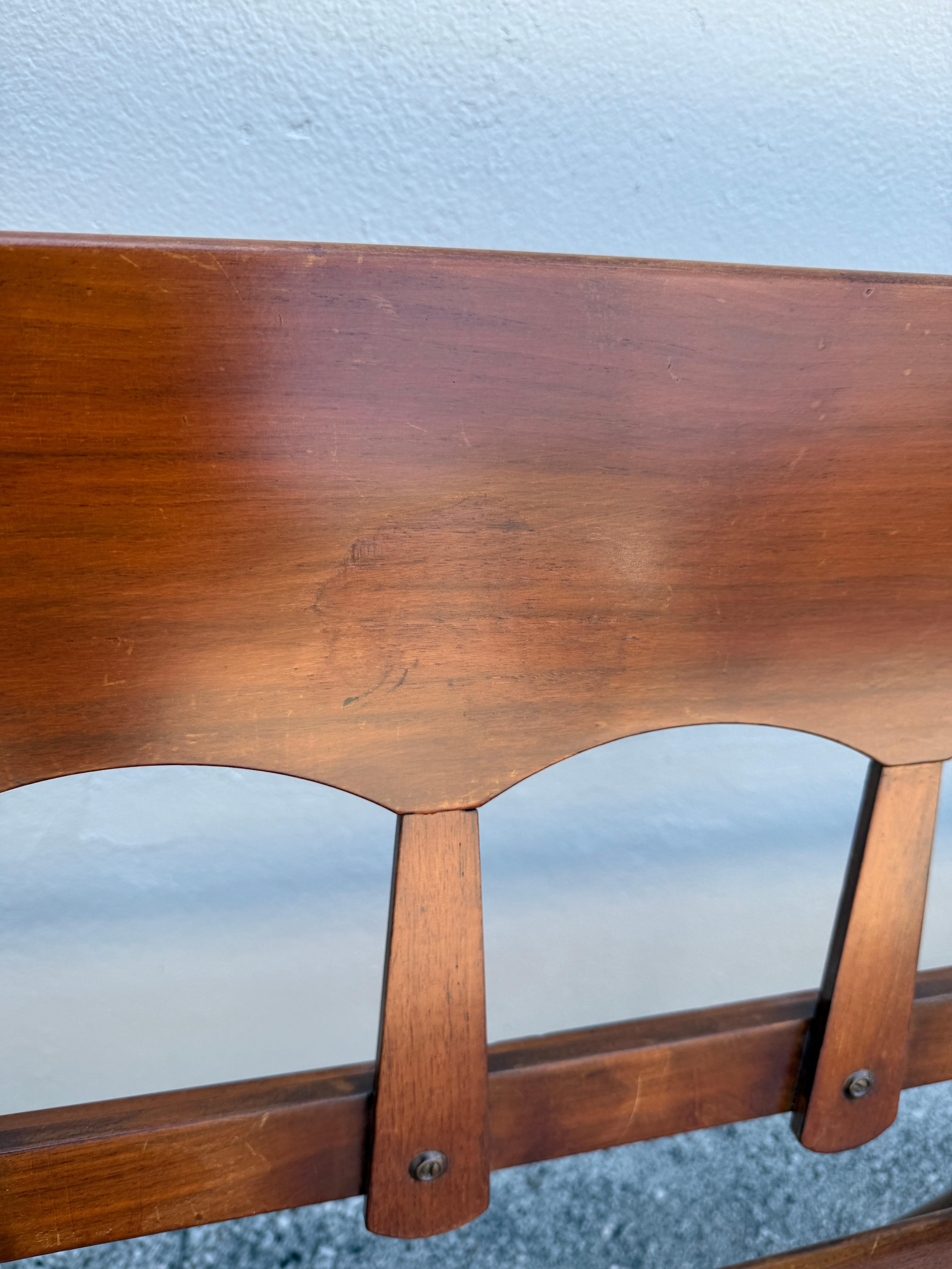 Vintage Walnut Italian Long Gallery Bench - TWO Available For Sale 7