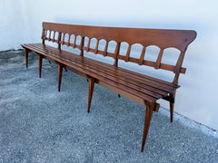 Banc de galerie italien long en noyer vintage (a) Gallery - DEUX disponibles