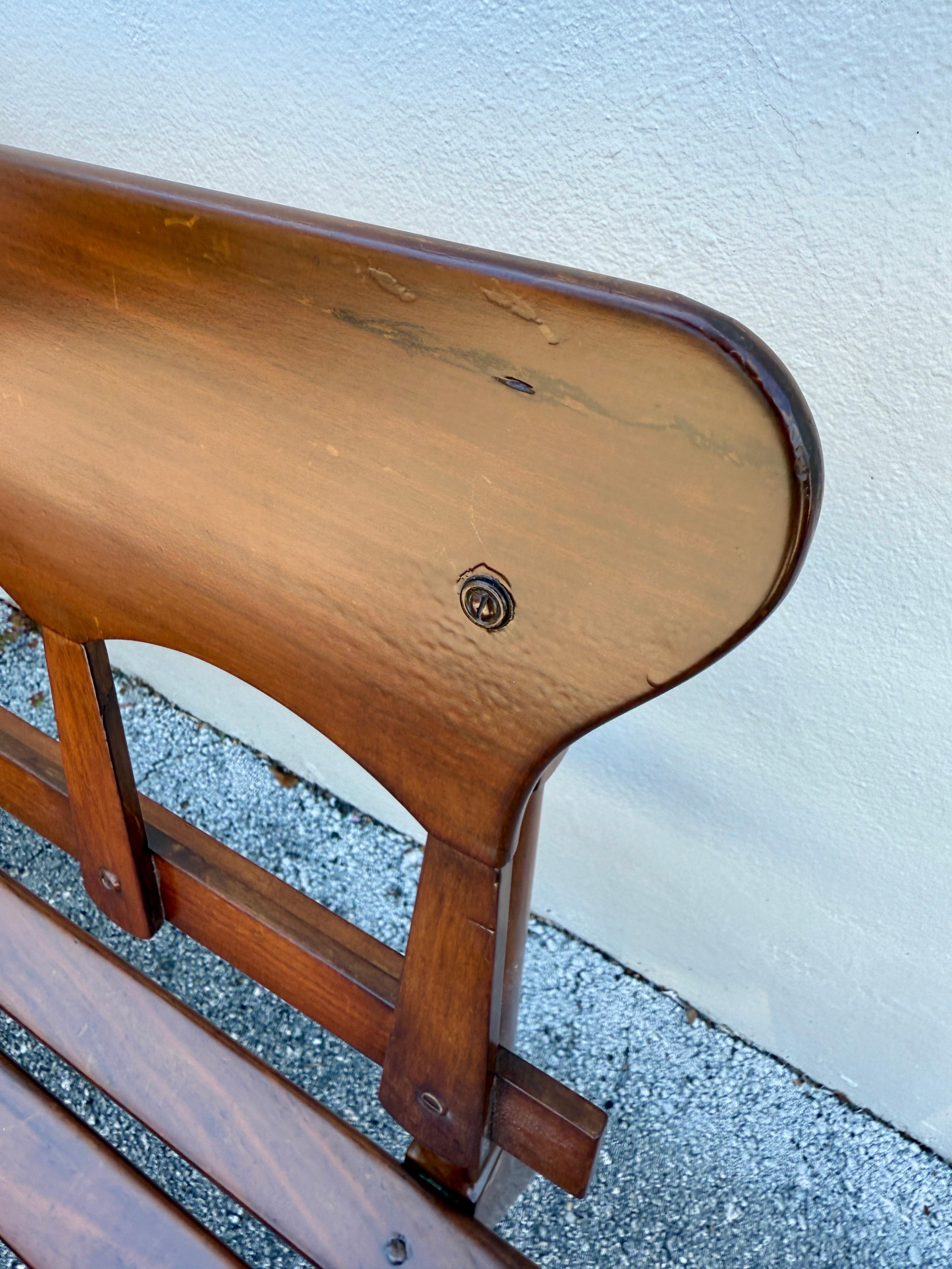 Vintage Walnut Italian Long Gallery Bench - TWO Available For Sale 4