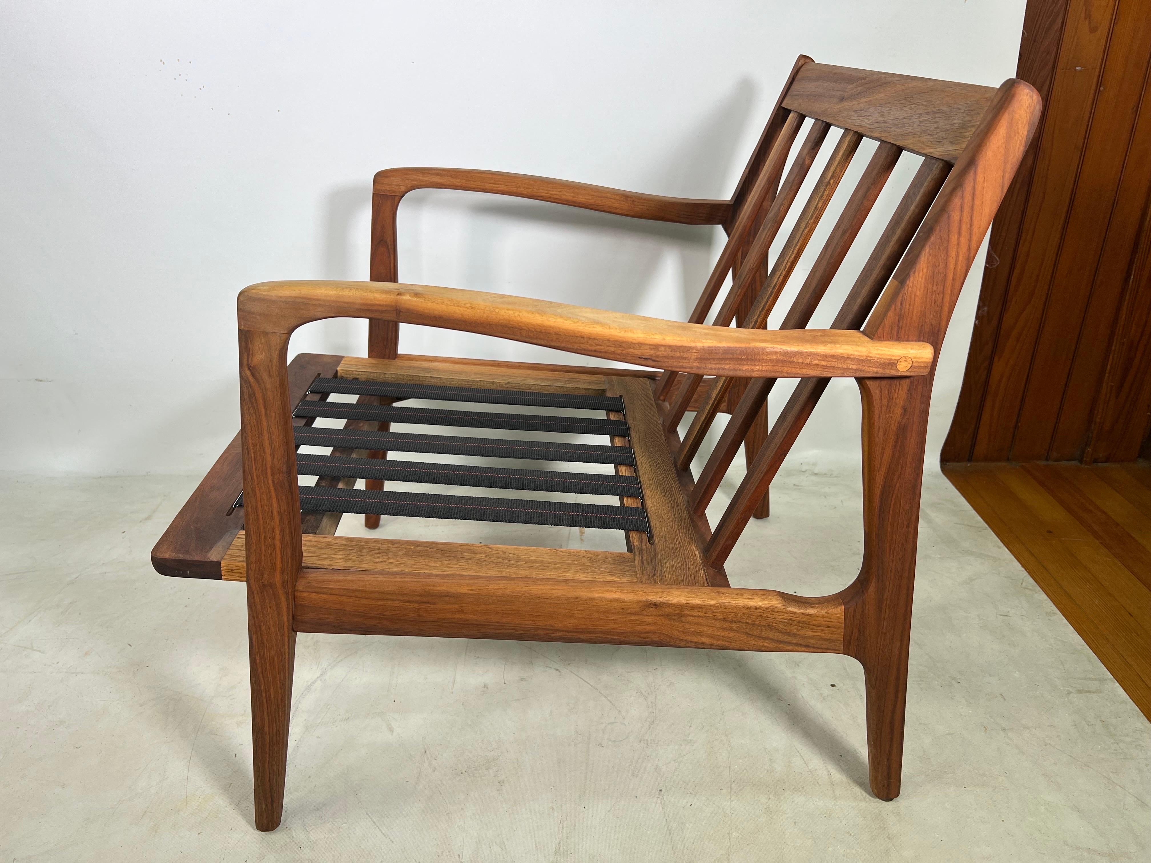 Mid-Century Modern Vintage Walnut Kofod-Larsen Style Lounge Chair