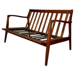Vintage Walnut Kofod-Larsen Style Loveseat Sofa