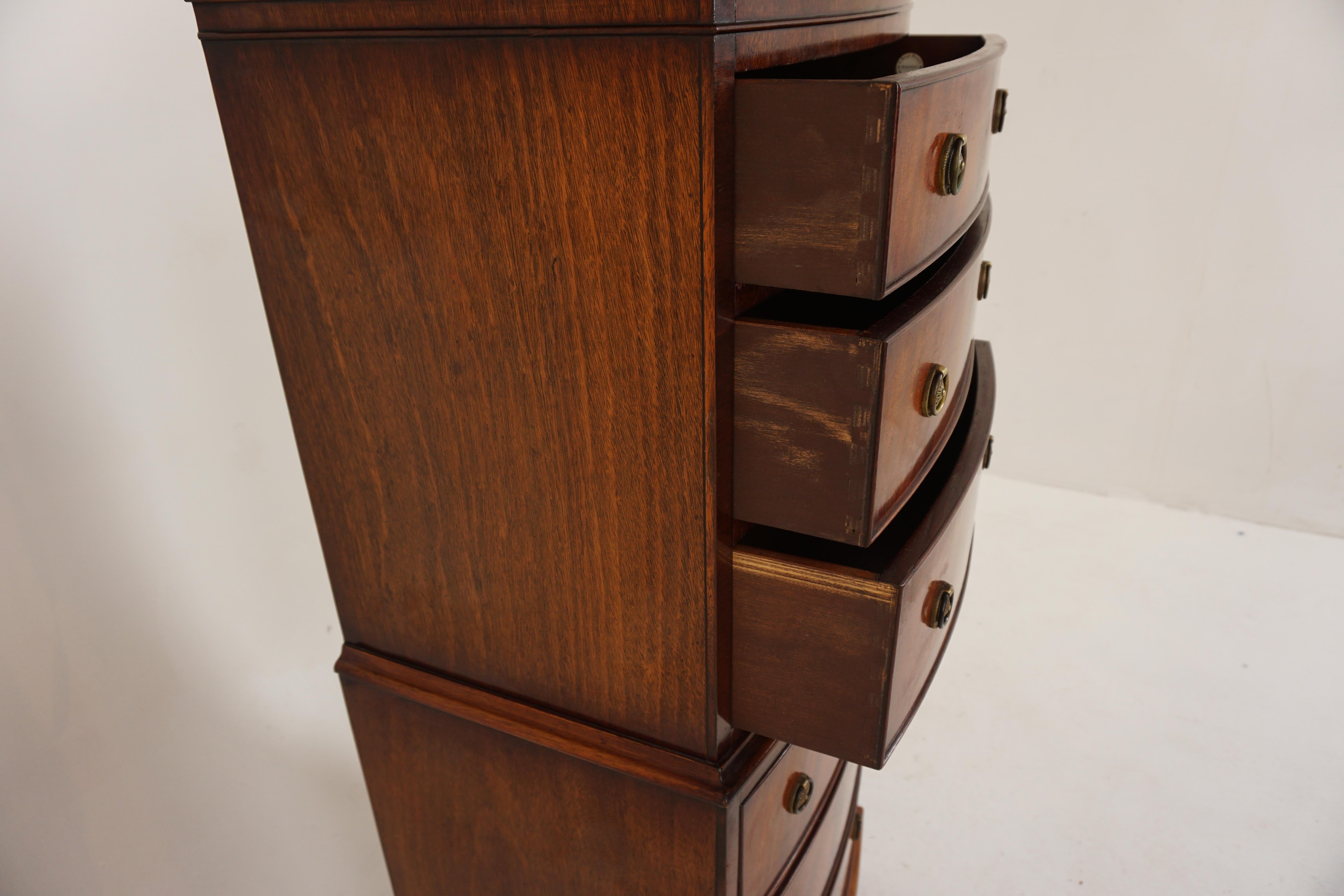 Mid-20th Century Vintage Walnut Lingerie Dresser, Tall Dresser, Scotland 1930, H746