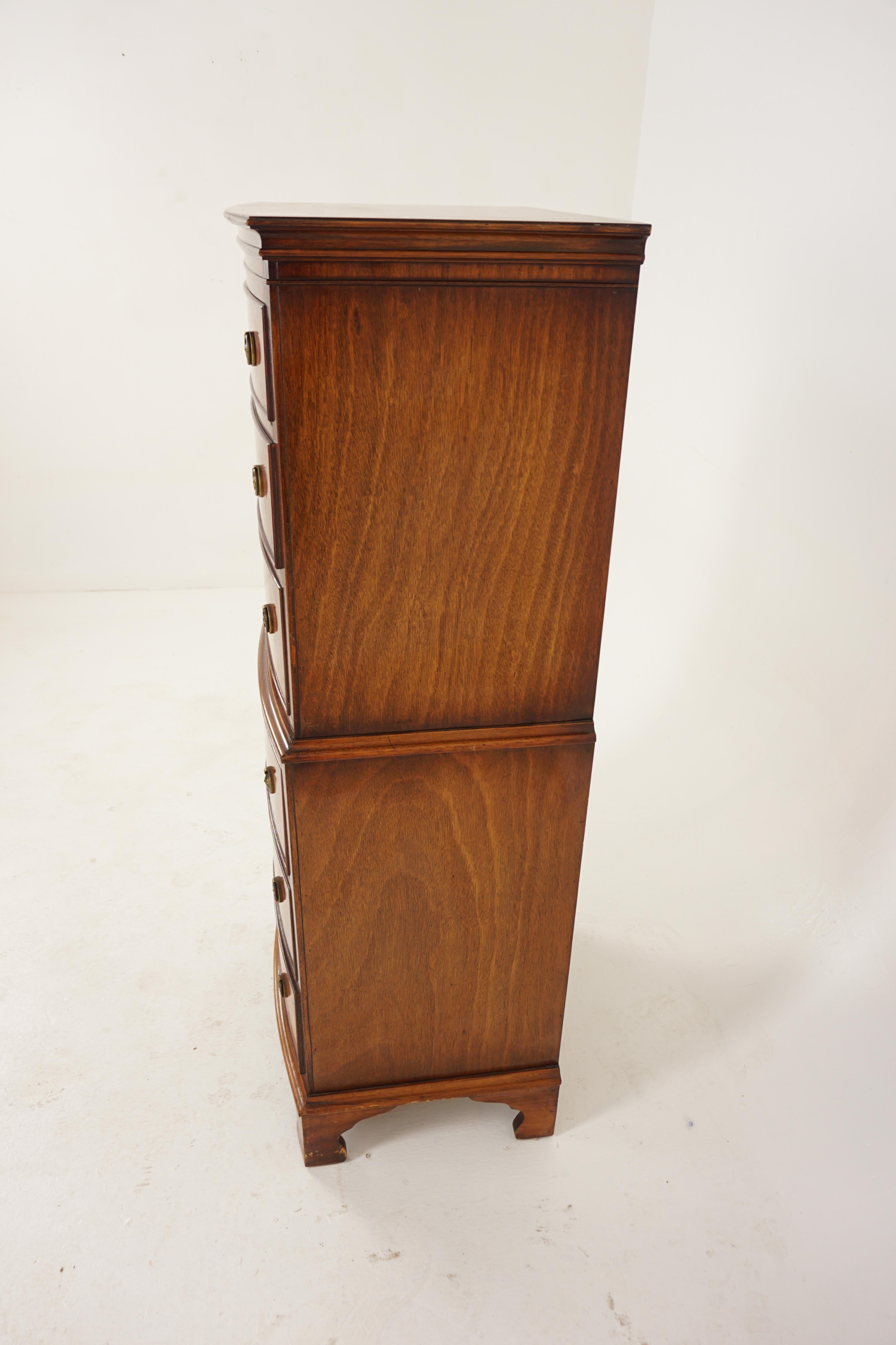 Vintage Walnut Lingerie Dresser, Tall Dresser, Scotland 1930, H746 4