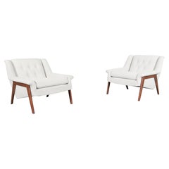 Vintage Walnut Lounge Chairs Attributed to Folke Ohlsson