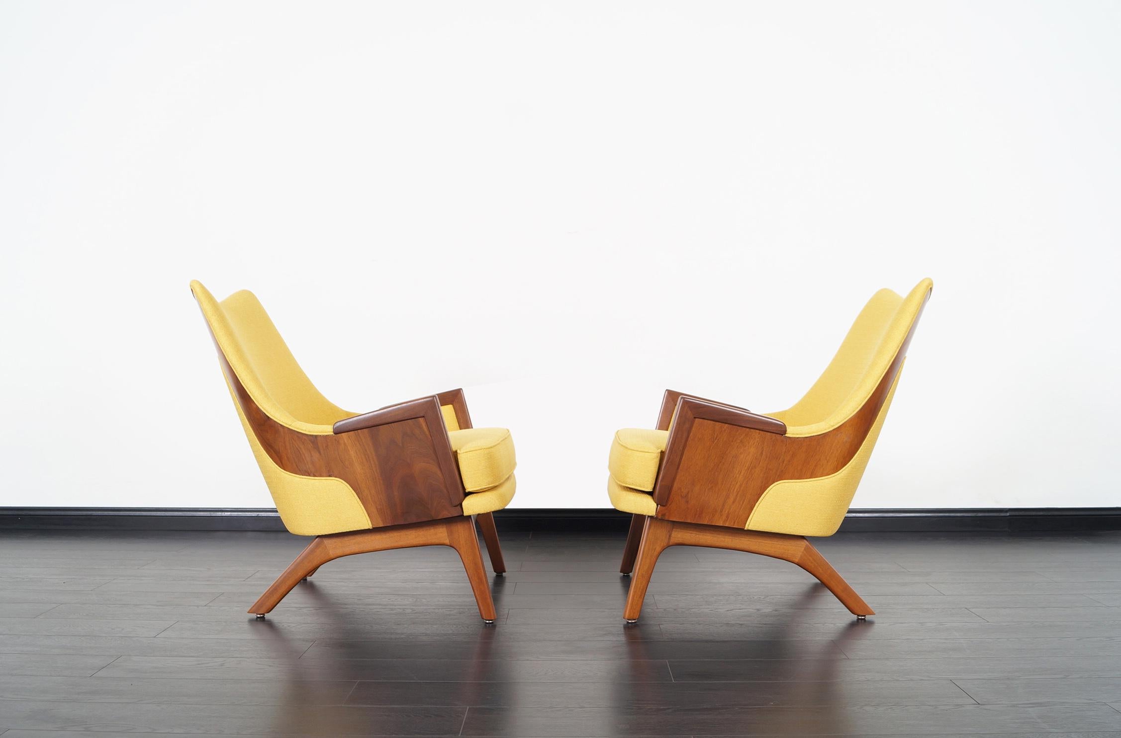 Mid-Century Modern Vintage Walnut Lounge Chairs by Adrian Pearsall