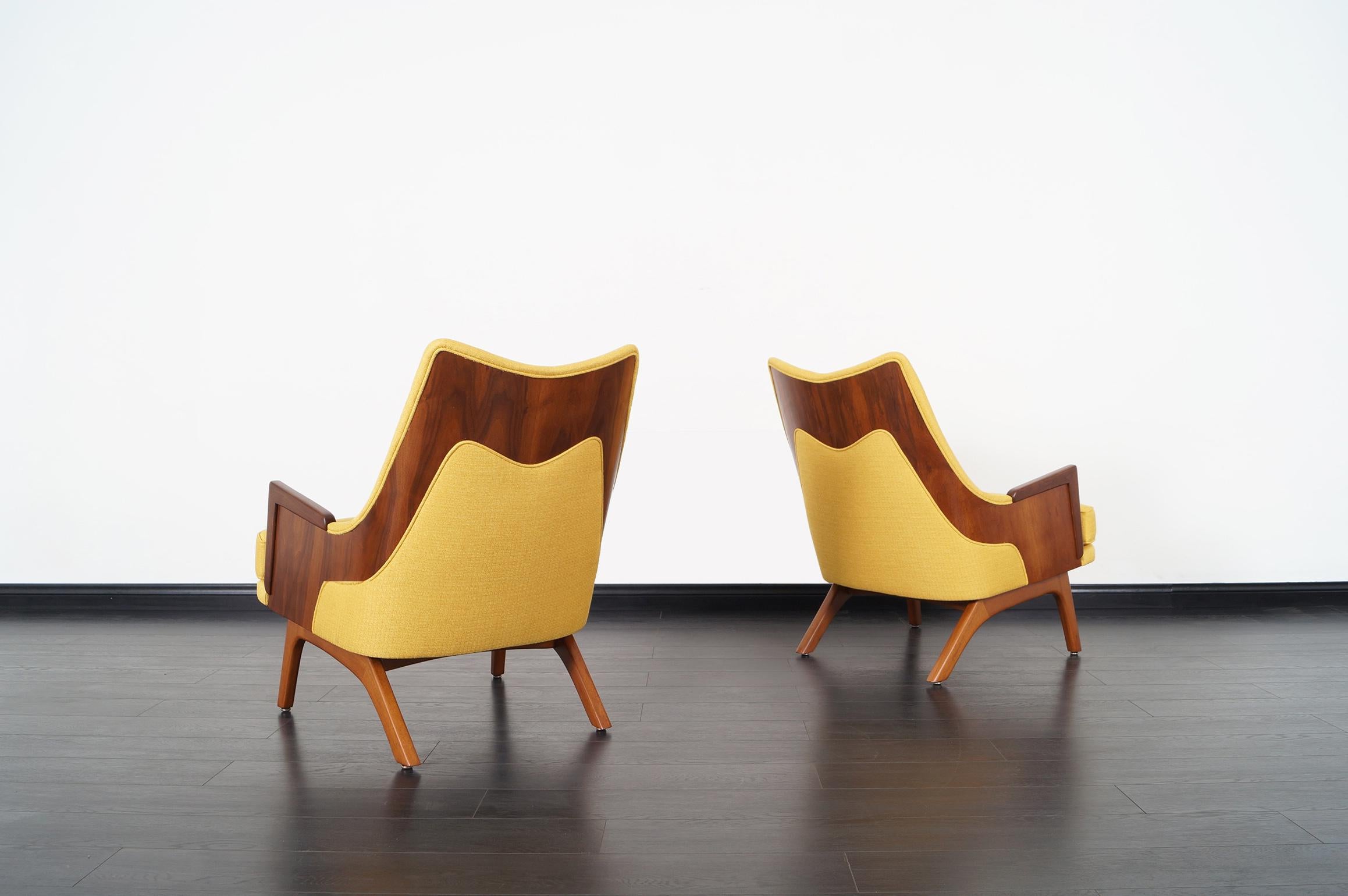 American Vintage Walnut Lounge Chairs by Adrian Pearsall