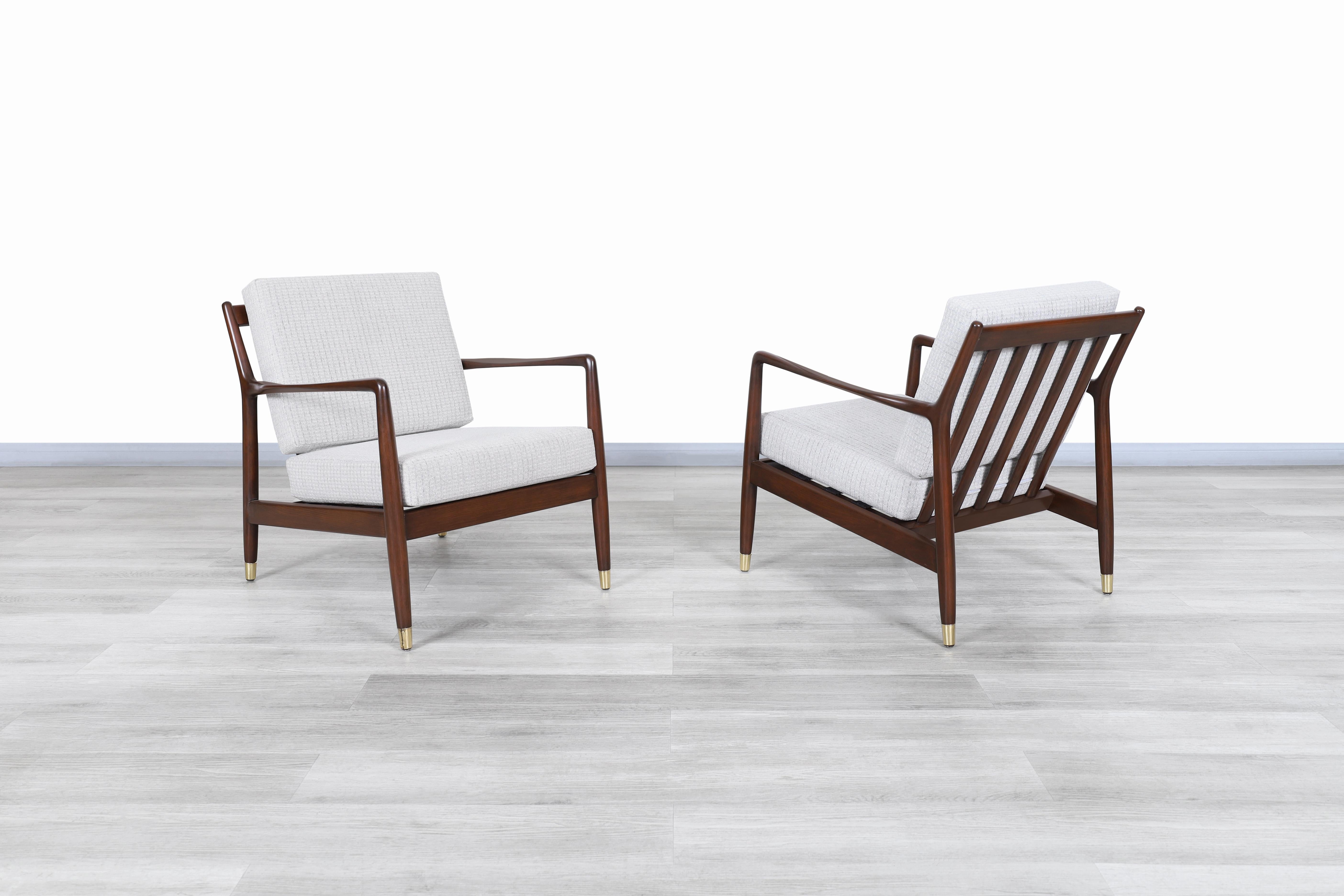Swedish Vintage Walnut Lounge Chairs by Folke Ohlsson for DUX For Sale