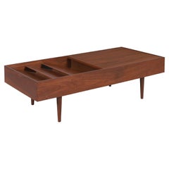 Vintage Walnut Magazine Coffee Table by Milo Baughman for Glenn of California