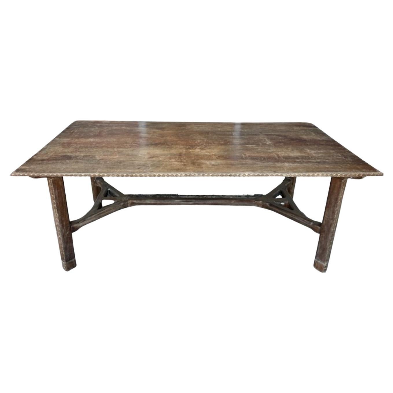 Vintage Walnut Mexican Dining Table