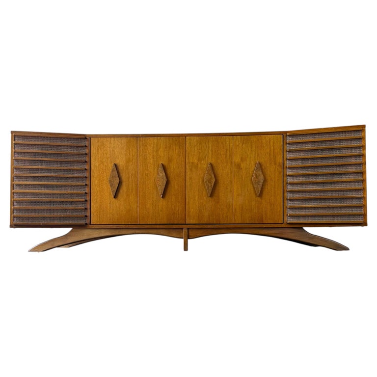 Vintage Walnut Mid Century Modern Sculpural Kagan Style Credenza