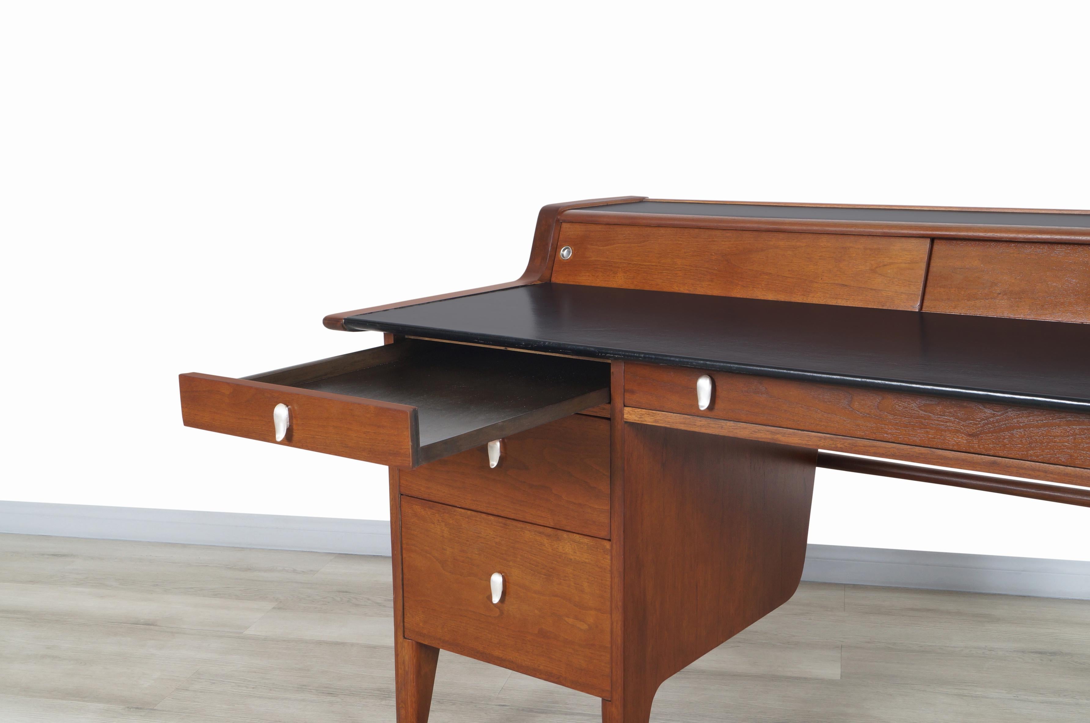 Vintage Walnut Model-K80 Executive Desk by John Van Koert 2