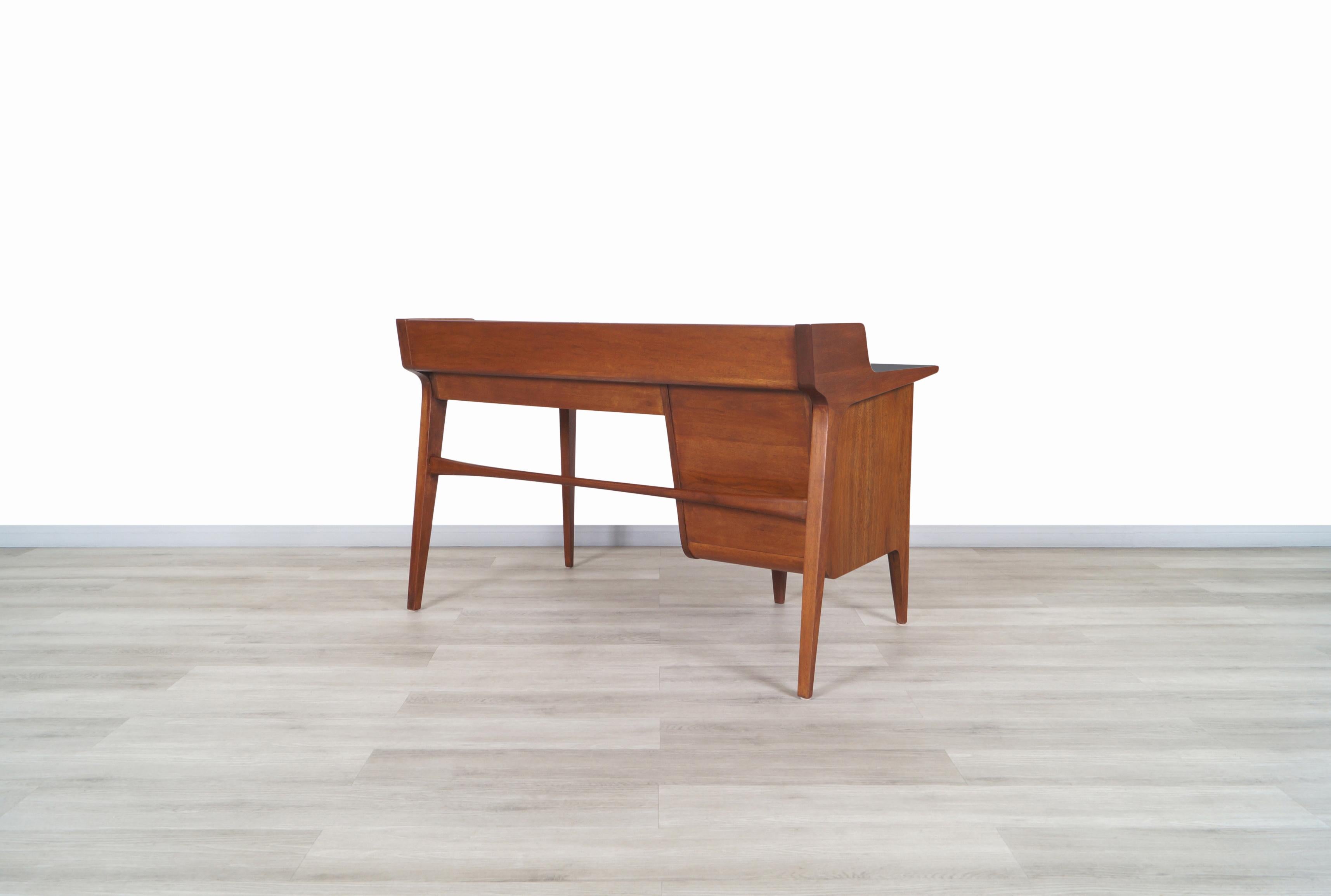 Vintage Walnut Model-K80 Executive Desk by John Van Koert 3