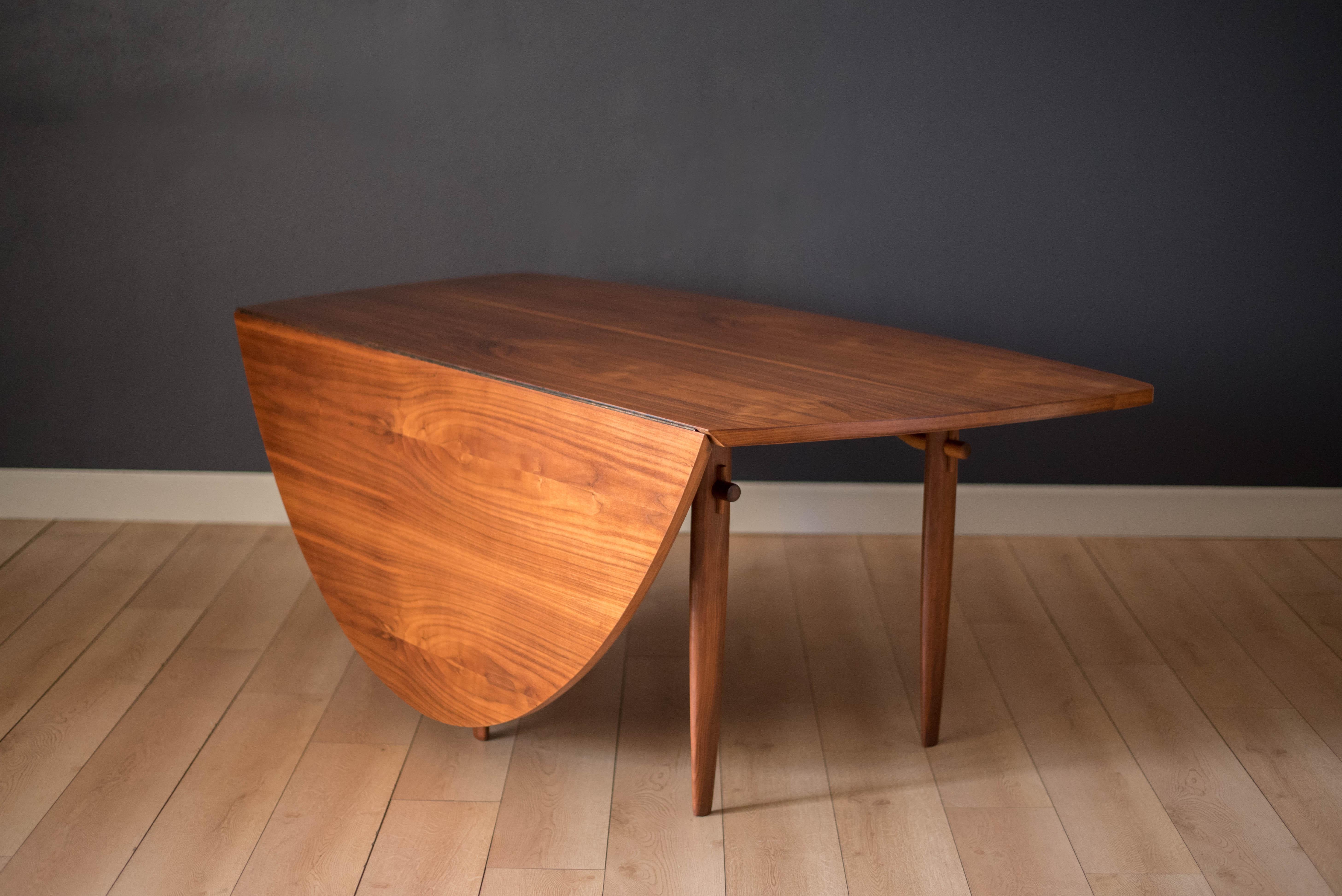 Mid-20th Century Vintage Walnut Nakashima Drop Leaf Dining Table for Widdicomb