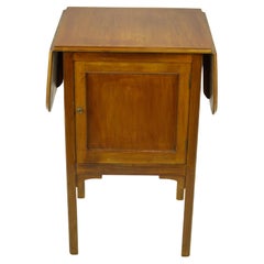 Vintage Walnut Nightstand, Lamp Table with Drop Leaves, Scotland 1930, B1172