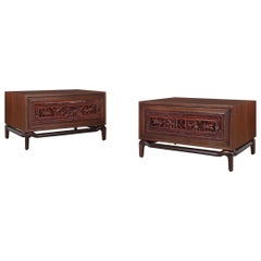 Vintage Walnut Nightstands by Maurice Bailey for Monteverdi Young