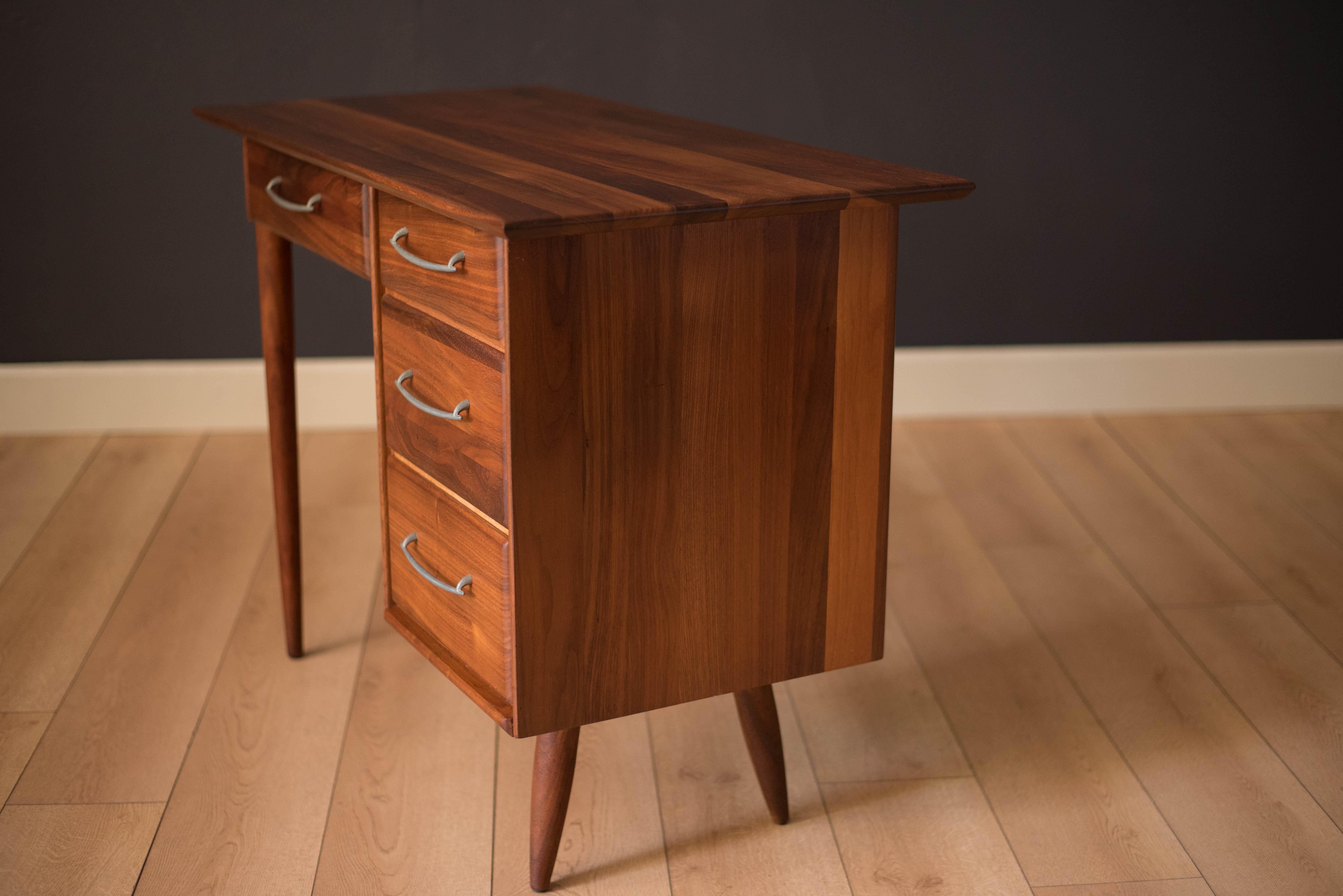 Mid-Century Modern Vintage Walnut Office Desk by Ace-Hi