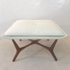 Vintage Walnut Ottoman After Vladimir Kagan