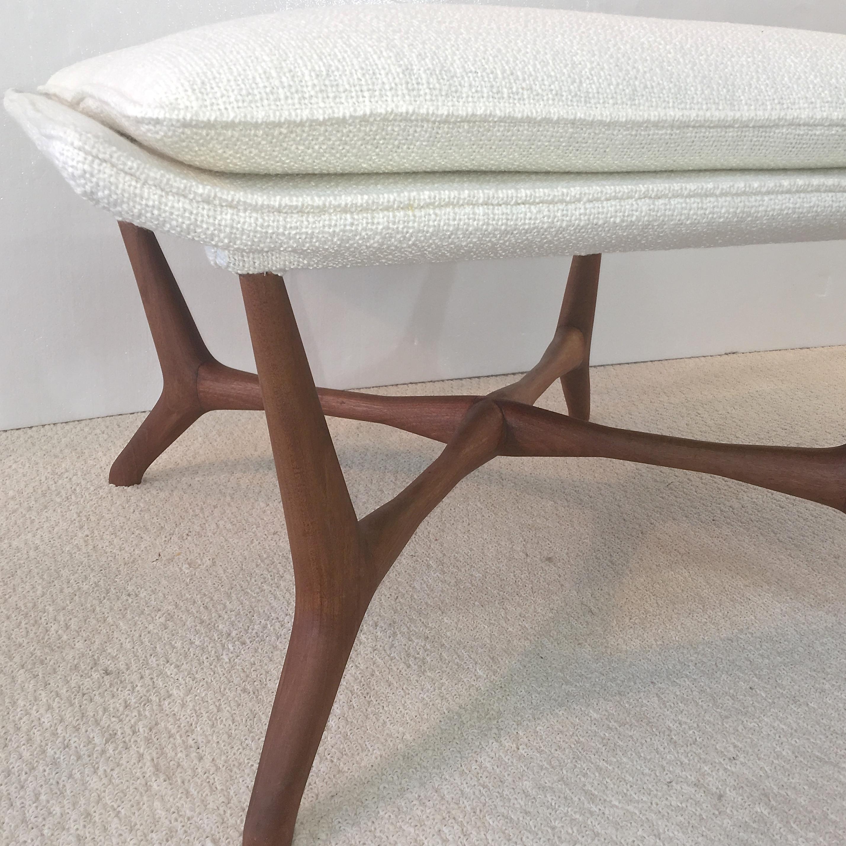 Vintage Walnut Ottoman After Vladimir Kagan For Sale 3