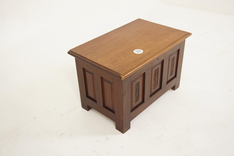 Vintage Walnut Panelled Toy Box, Trunk, Chest, Scotland 1930, H825 For