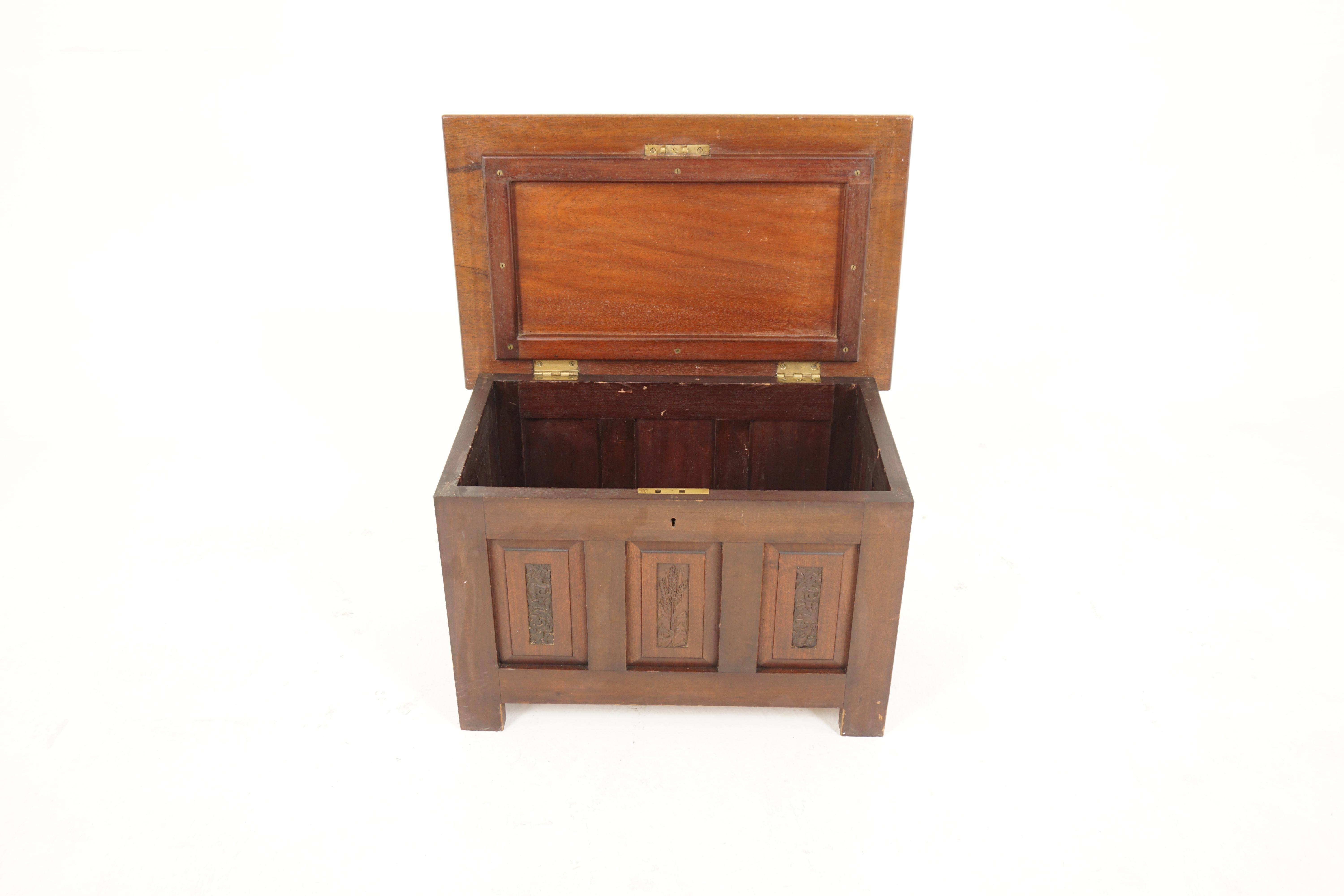 Scottish Vintage Walnut Panelled Toy Box, Trunk, Chest, Scotland 1930, H825