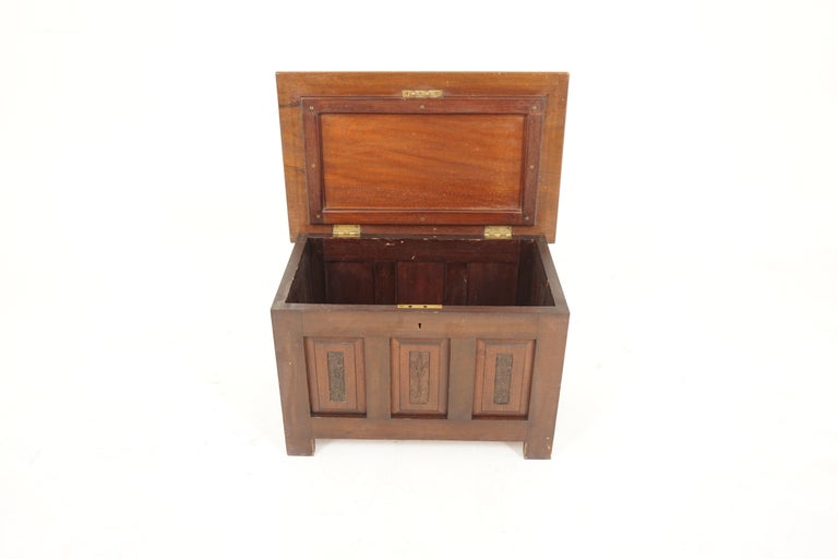 Vintage Walnut Panelled Toy Box, Trunk, Chest, Scotland 1930, H825 For