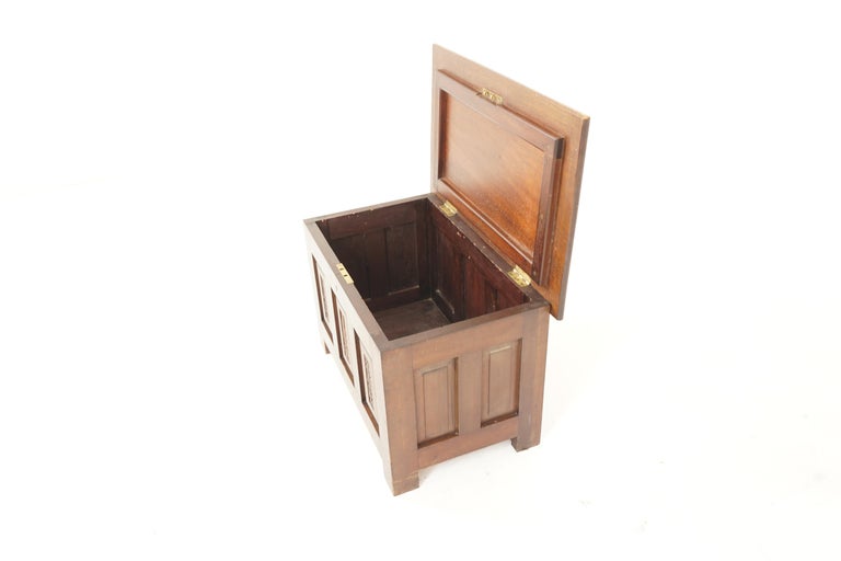 Vintage Walnut Panelled Toy Box, Trunk, Chest, Scotland 1930, H825 For