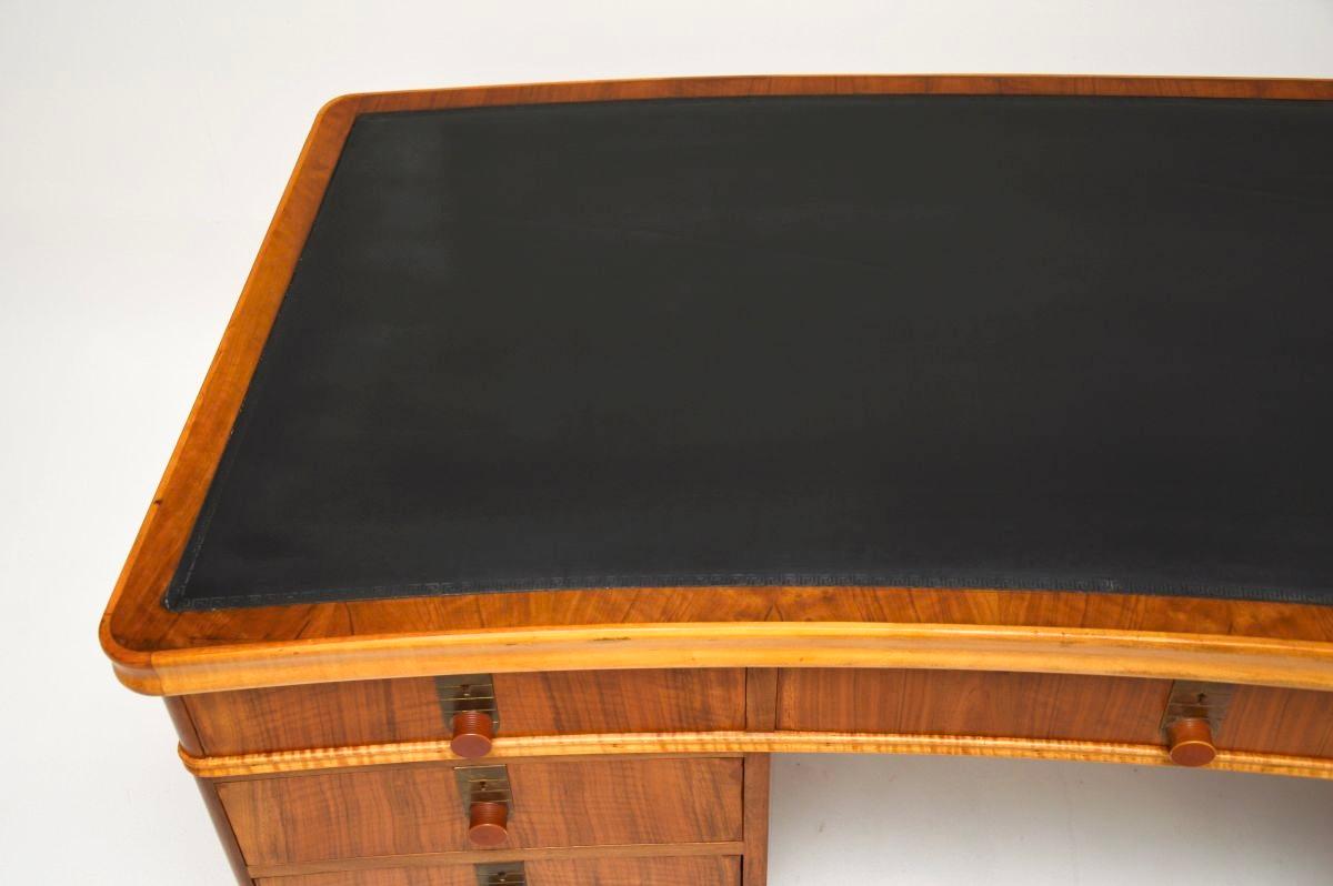Vintage Walnut Pedestal Desk by Laszlo Hoenig For Sale 2