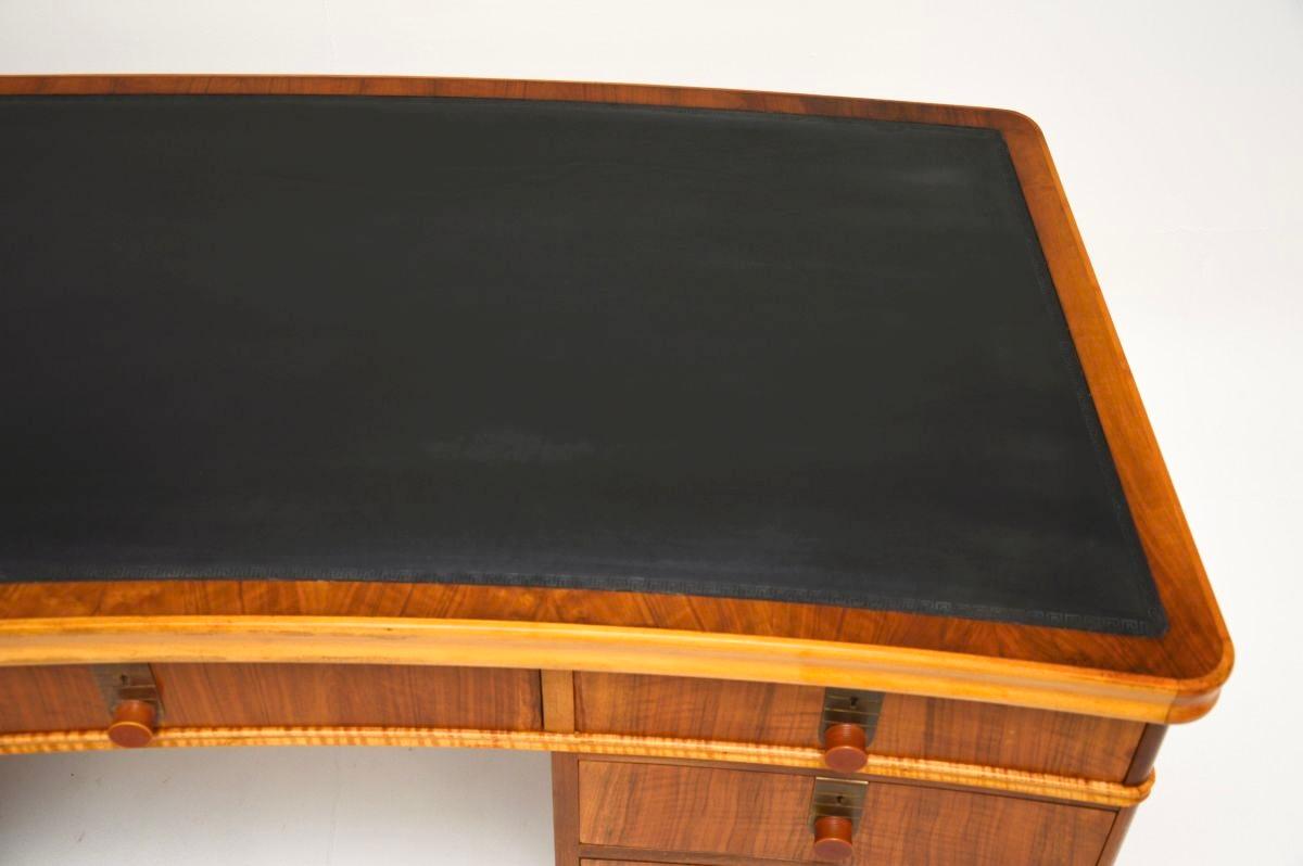 Vintage Walnut Pedestal Desk by Laszlo Hoenig For Sale 3