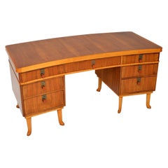 Vintage Walnut Pedestal Desk by Laszlo Hoenig