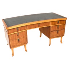 Vintage Walnut Pedestal Desk by Laszlo Hoenig