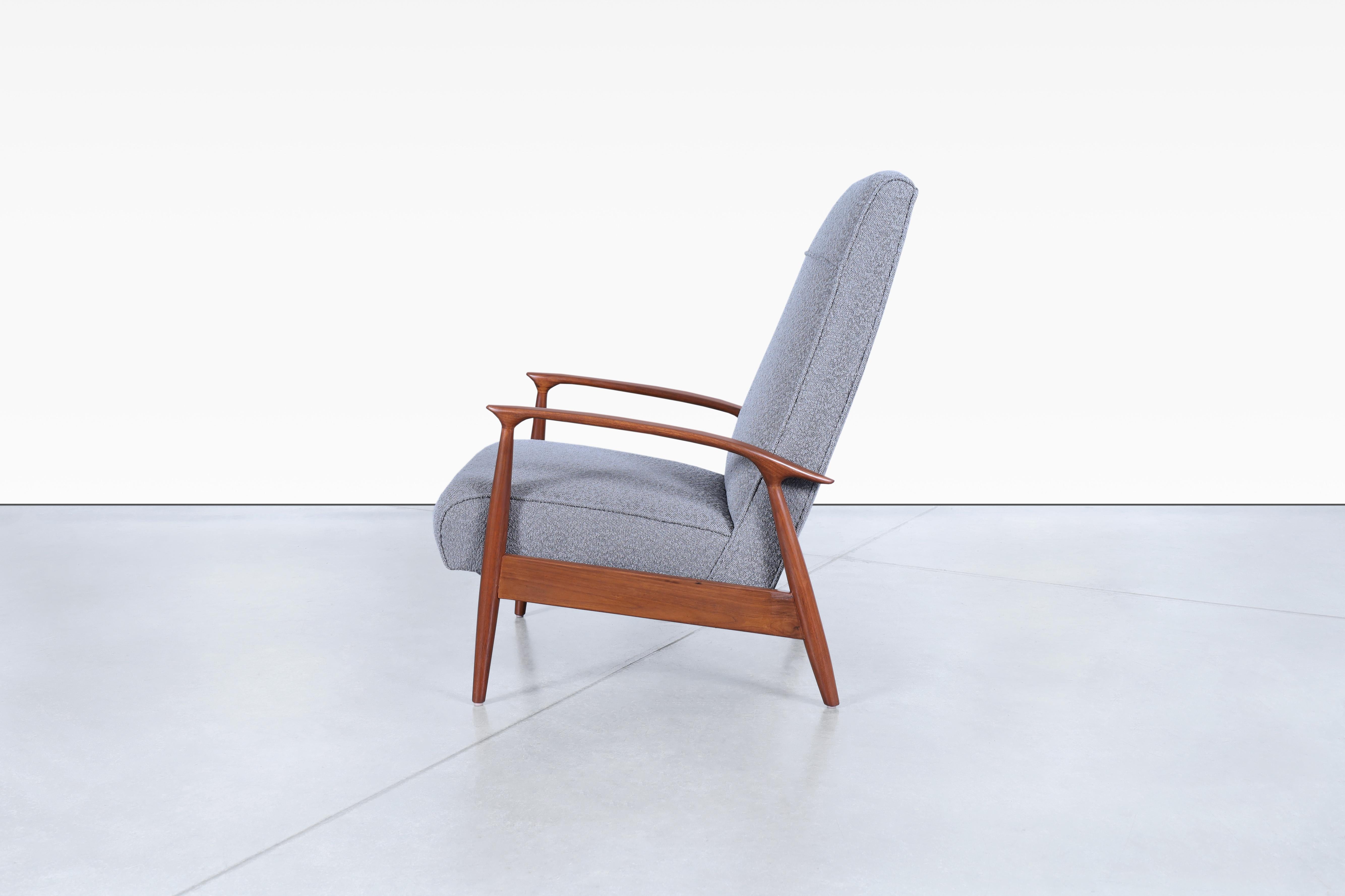 Chaise longue inclinable en noyer par Milo Baughman pour Thayer Coggin Bon état - En vente à North Hollywood, CA