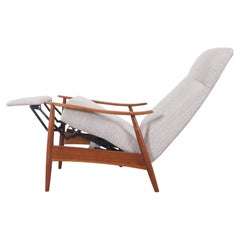 Vintage Walnut Reclining Lounge Chair Model-74 by Milo Baughman