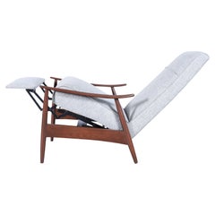 Vintage Walnut Reclining Lounge Chair Model-74 by Milo Baughman