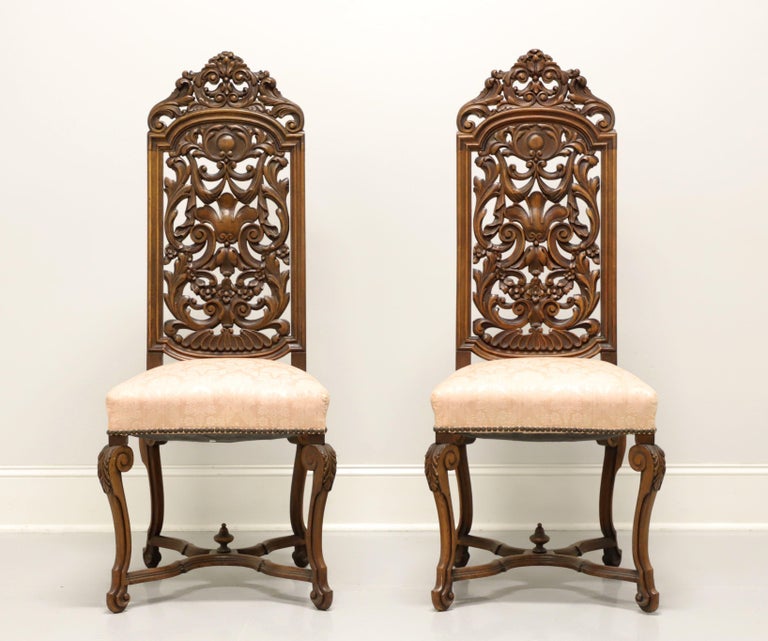 Vintage Walnut Renaissance Revival Side Chairs - Pair For Sale at 1stDibs
