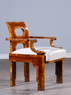 Vintage Walnut Rosewood Chair Prague circa 1900 Kubismus Style