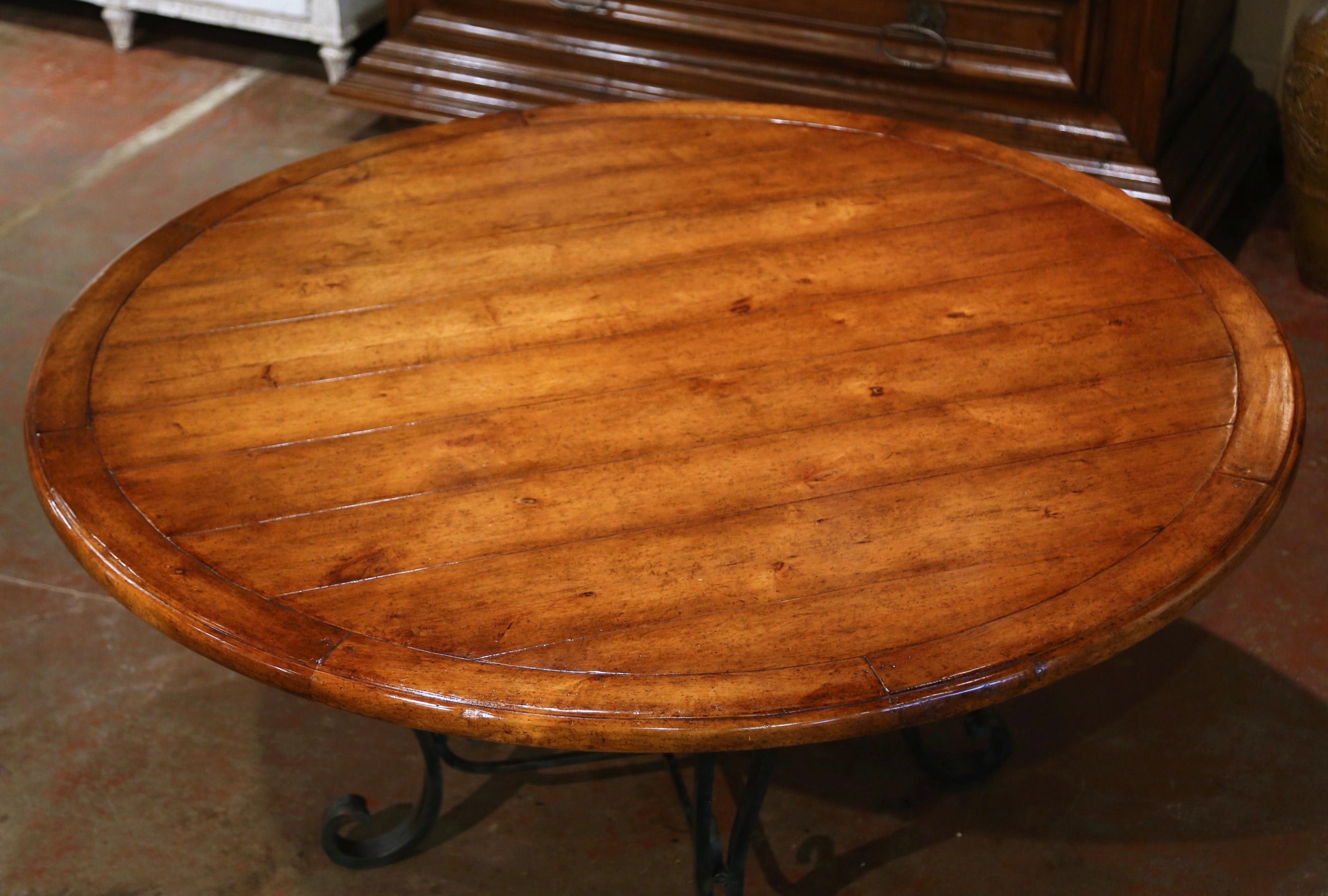 wrought iron round dining table