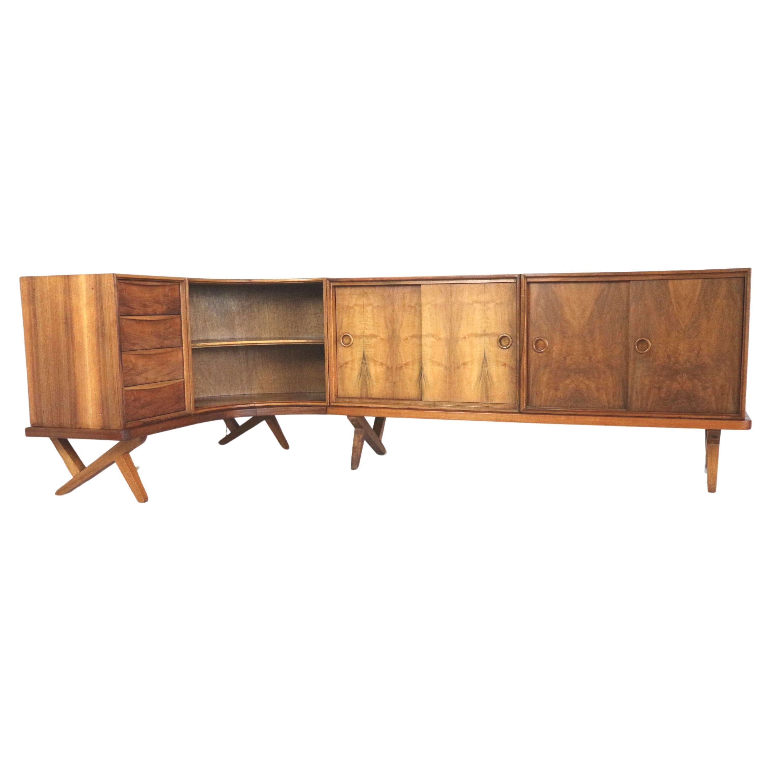 Vintage walnut sideboard by Rudolf B. Glatzel by Fristho Franeker from 1955 For Sale