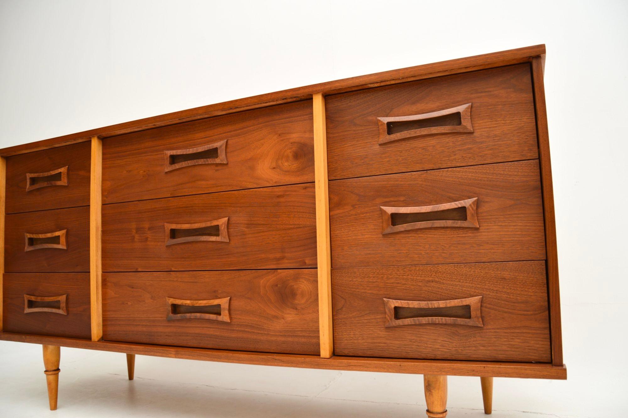 Vintage Walnut Sideboard / Chest of Drawers For Sale 4