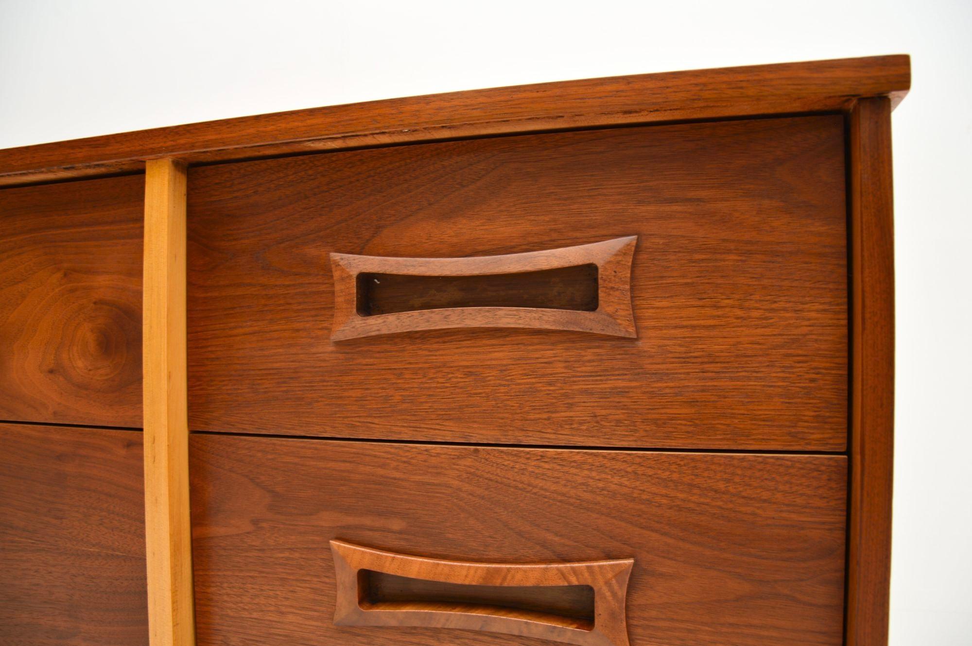 Vintage Walnut Sideboard / Chest of Drawers For Sale 5