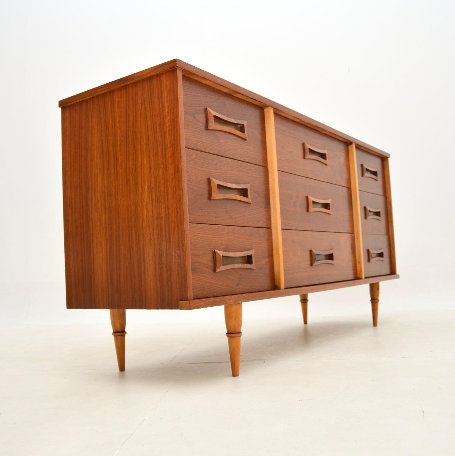 American Vintage Walnut Sideboard / Chest of Drawers For Sale