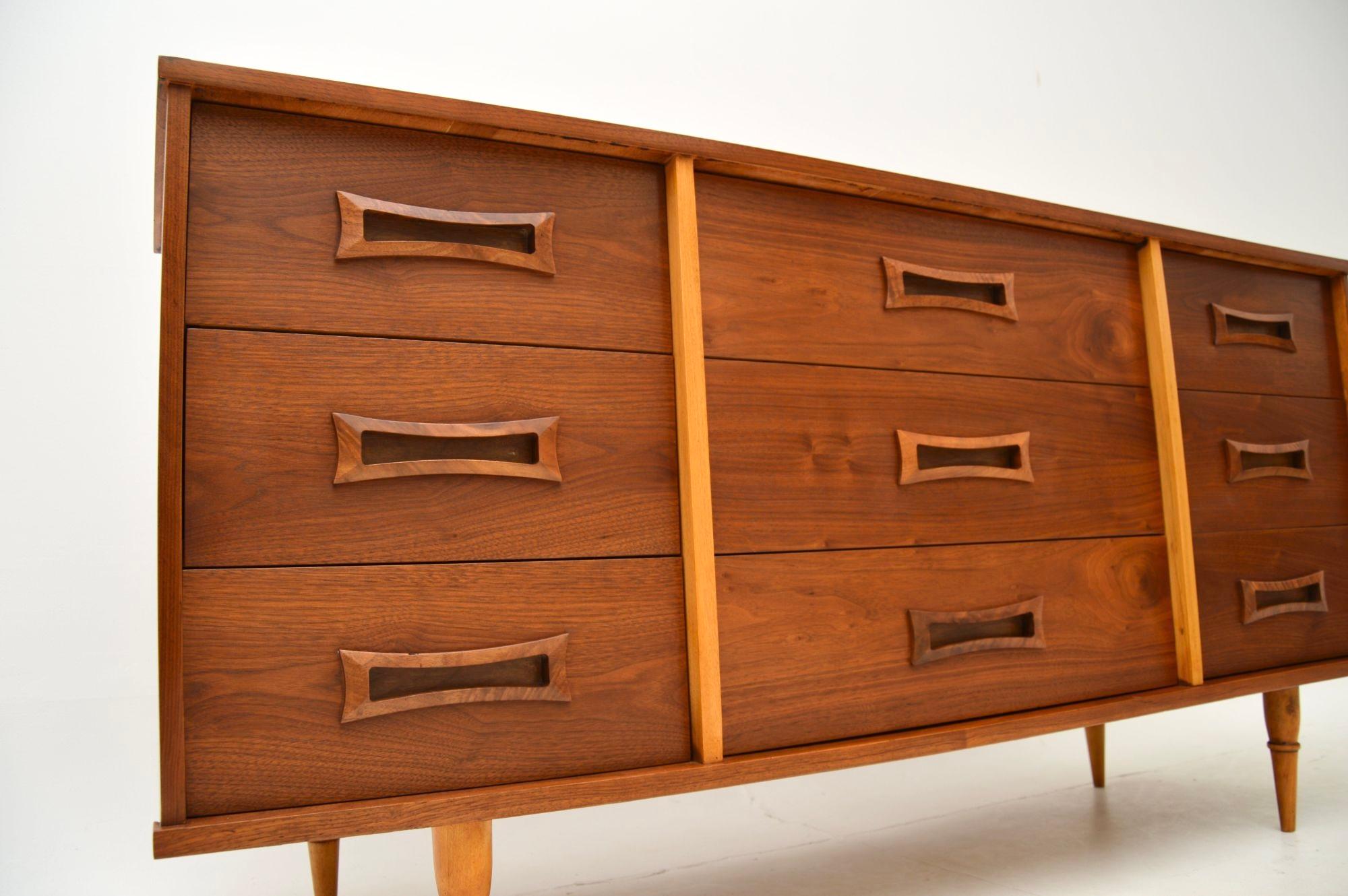 Vintage Walnut Sideboard / Chest of Drawers For Sale 3