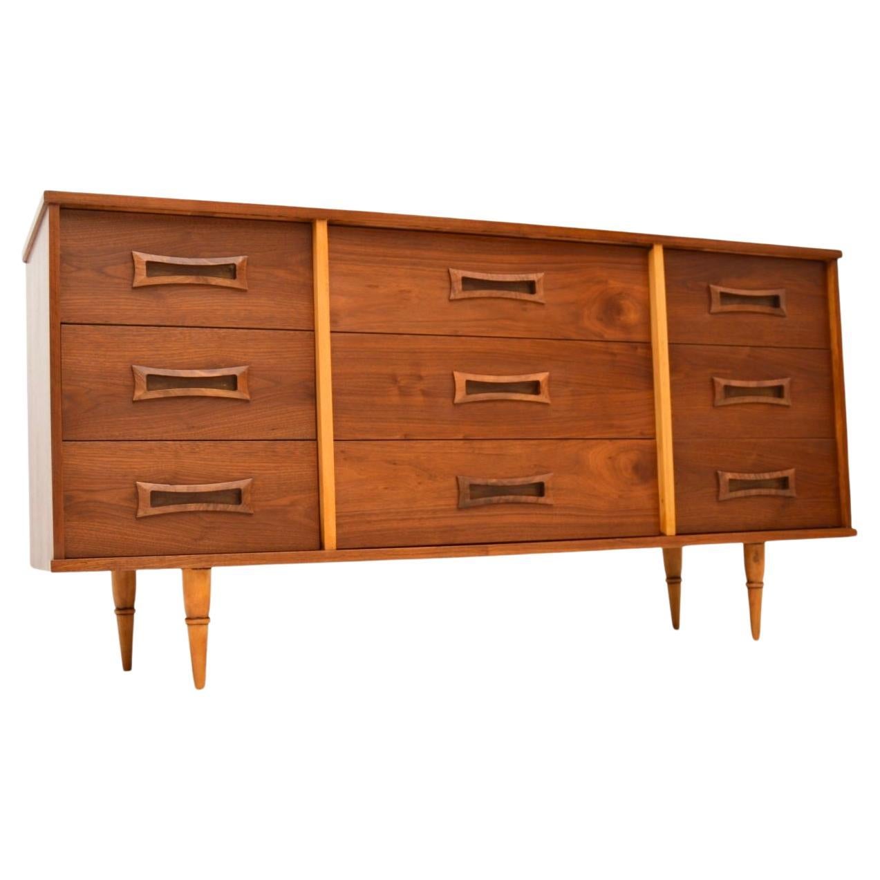 Vintage Walnut Sideboard / Chest of Drawers For Sale