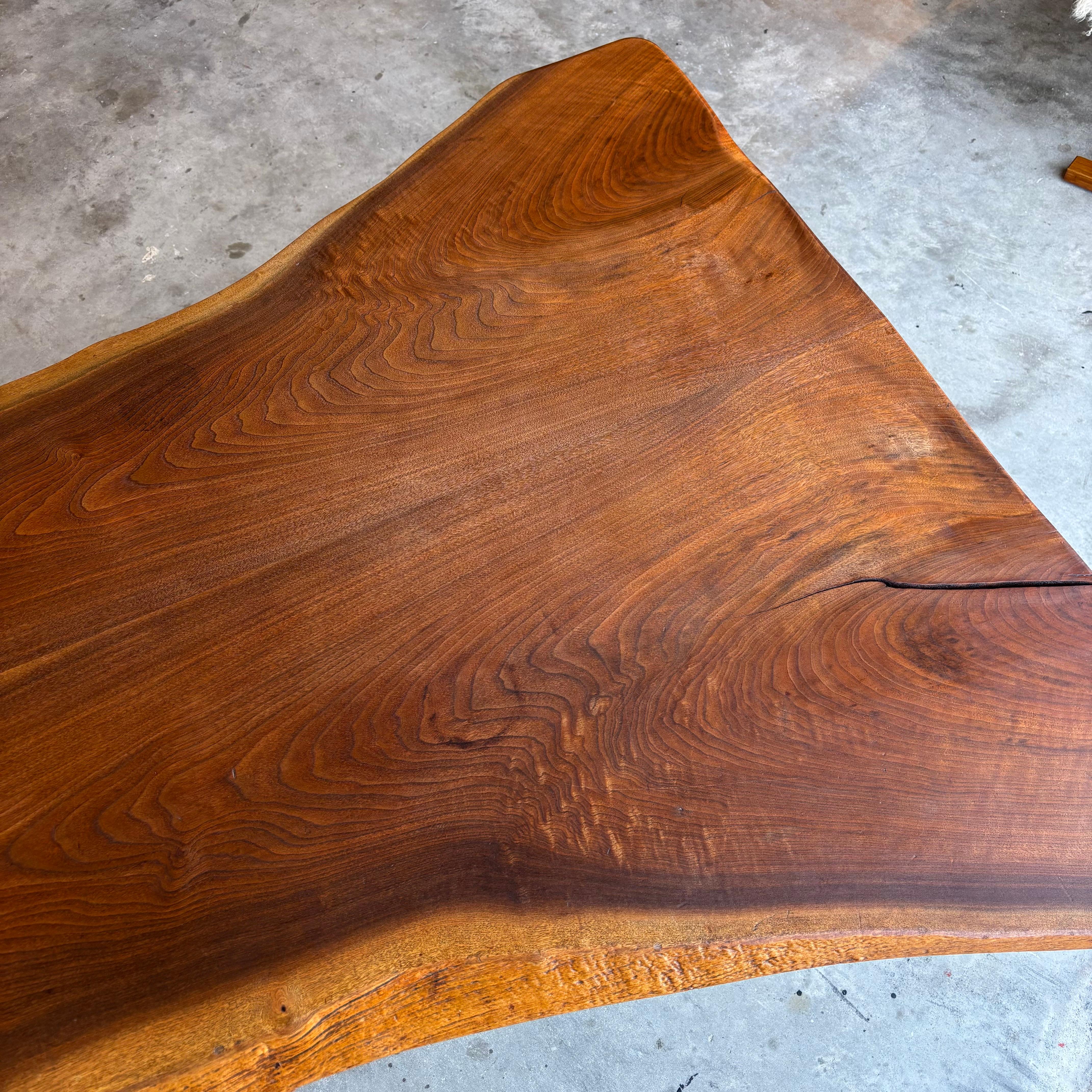Vintage Walnut Slab Live Edge Dining Table, 1970s For Sale 6