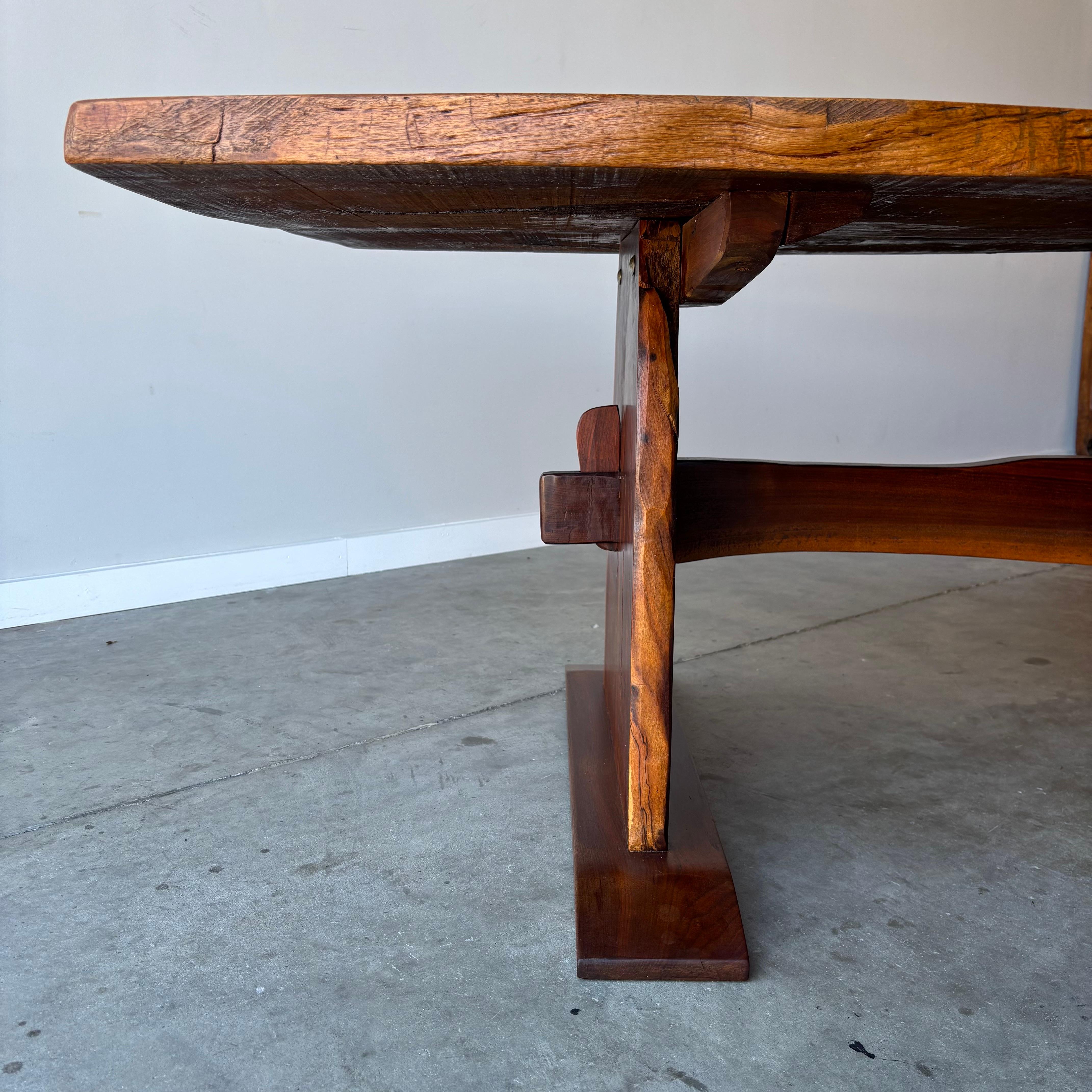 Vintage Walnut Slab Live Edge Dining Table, 1970s For Sale 7