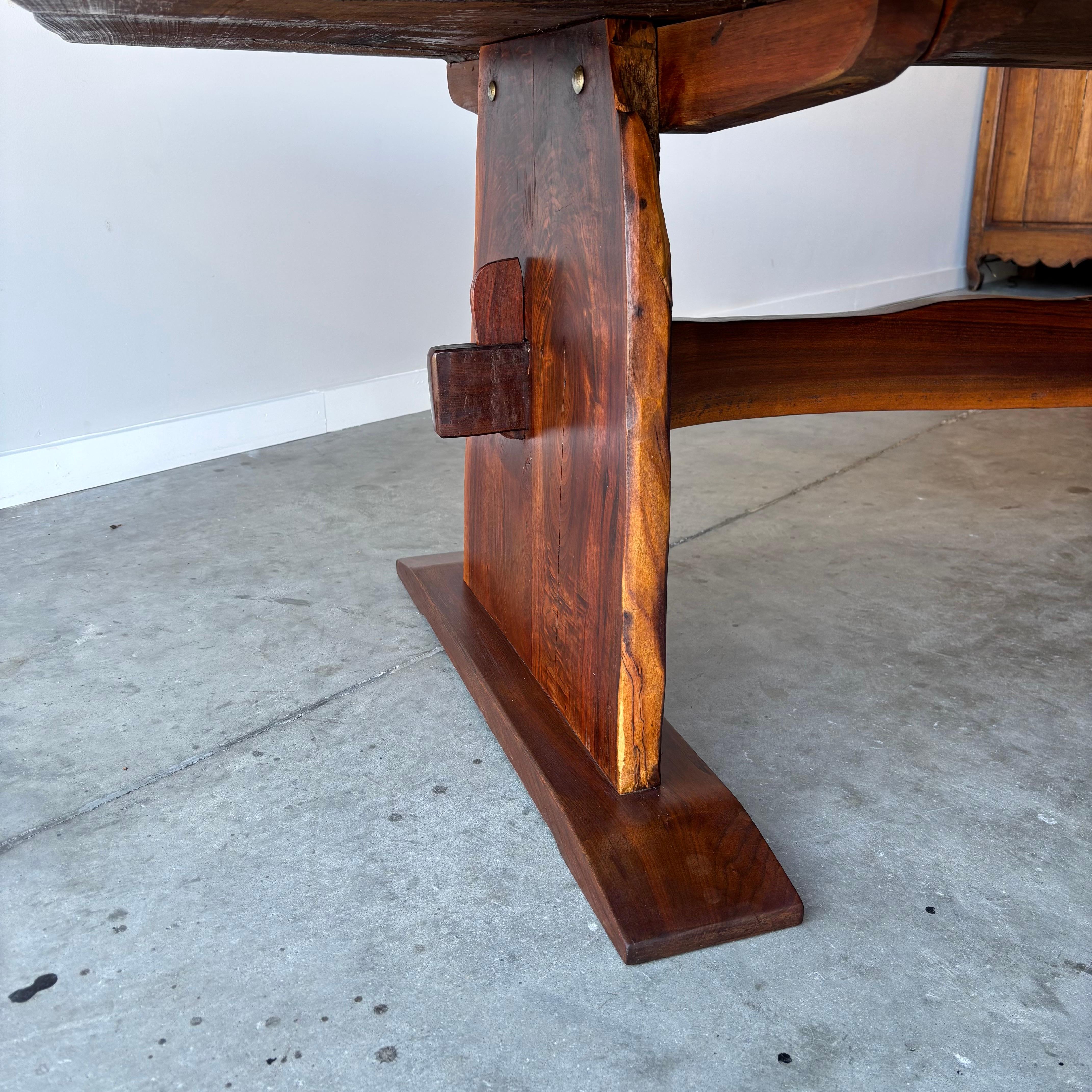 Vintage Walnut Slab Live Edge Dining Table, 1970s For Sale 8