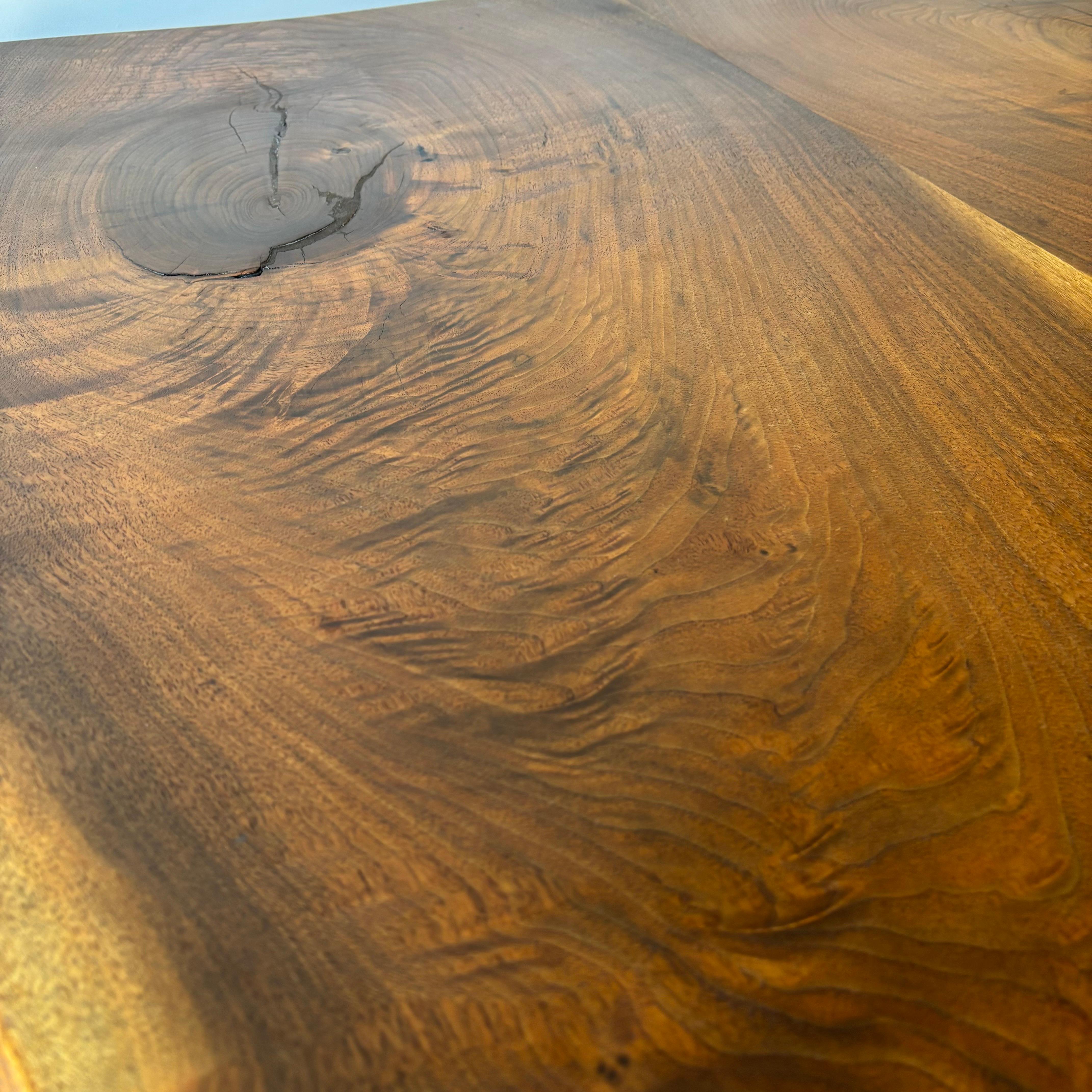 Vintage Walnut Slab Live Edge Dining Table, 1970s For Sale 4
