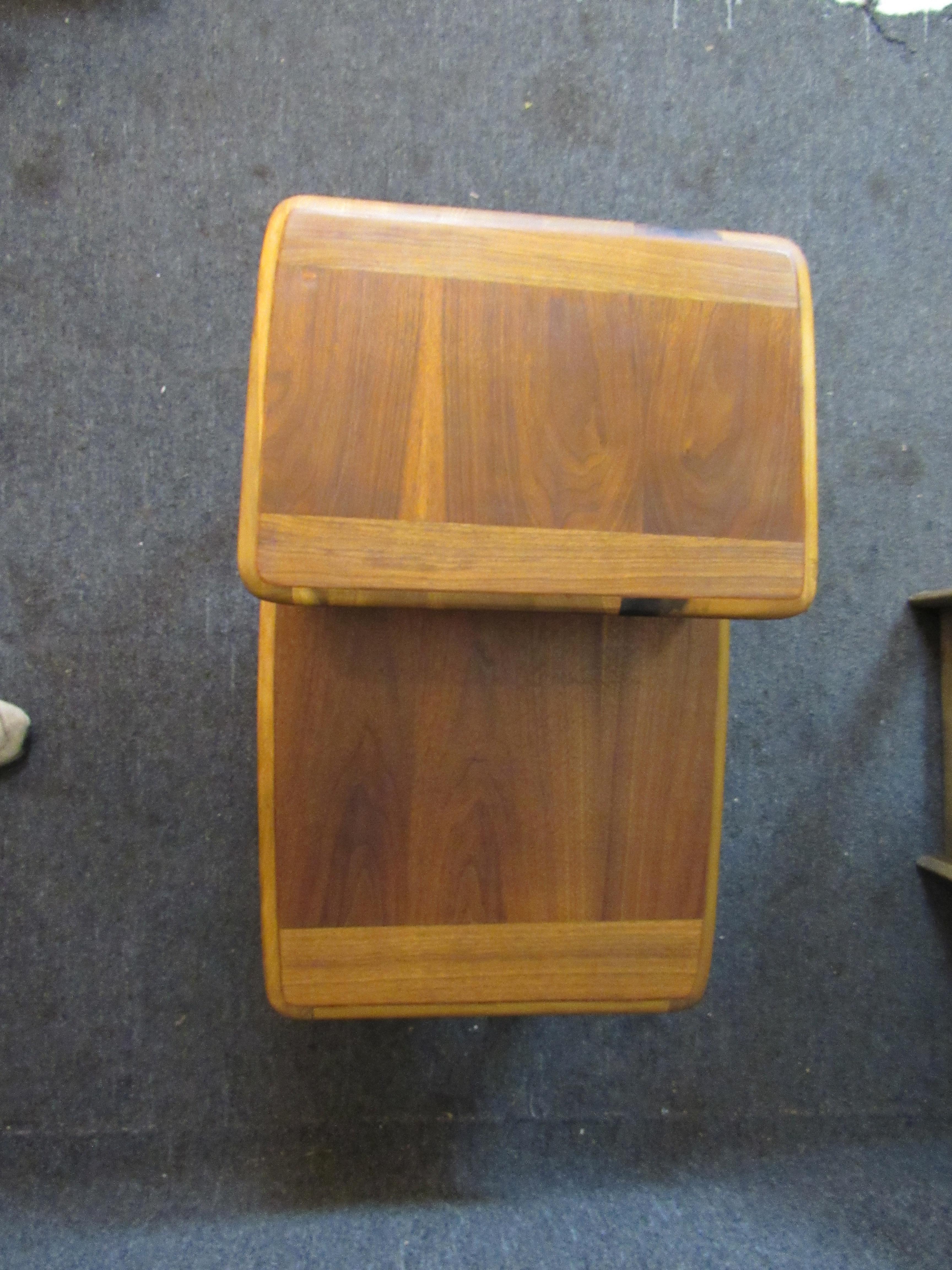 Wood Vintage Walnut Step Tables by Bassett Furniture For Sale